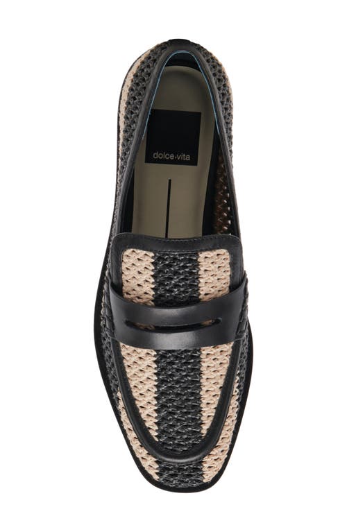 Dolce Vita Halley Woven Loafer In Black Multi Raffia