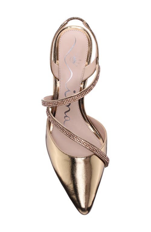 Nina Nela Slingback Pointed Toe Pump In Bronze