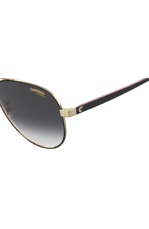 Shop Carrera Eyewear 58mm Aviator Sunglasses In Black Gold/grey Shaded