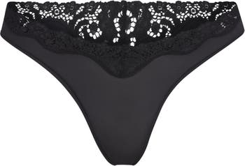 SKIMS Fits Everybody Lace Trim Dipped Thong in Lollipop