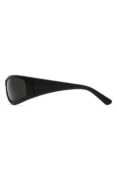 Shop Electric Bolsa Sport 45mm Wraparound Sunglasses In Matte Black/grey