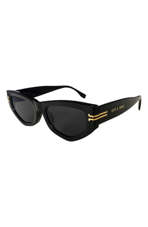Fifth & Ninth Wren 52mm Polarized Geometric Sunglasses In Black/black