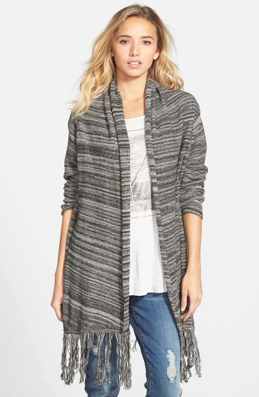 Sun & Shadow Marled Blanket Cardigan (Juniors) Nordstrom