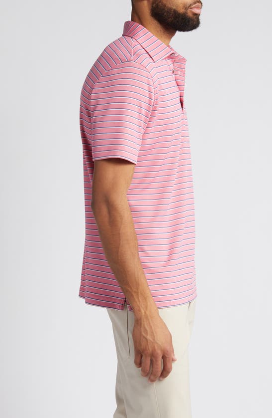 Shop Scott Barber Shaded Stripe Technical Jersey Polo In Nantucket Red