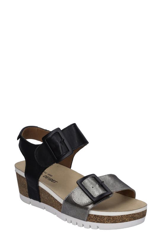 Josef Seibel Quinn 02 Wedge Sandal In Basalt