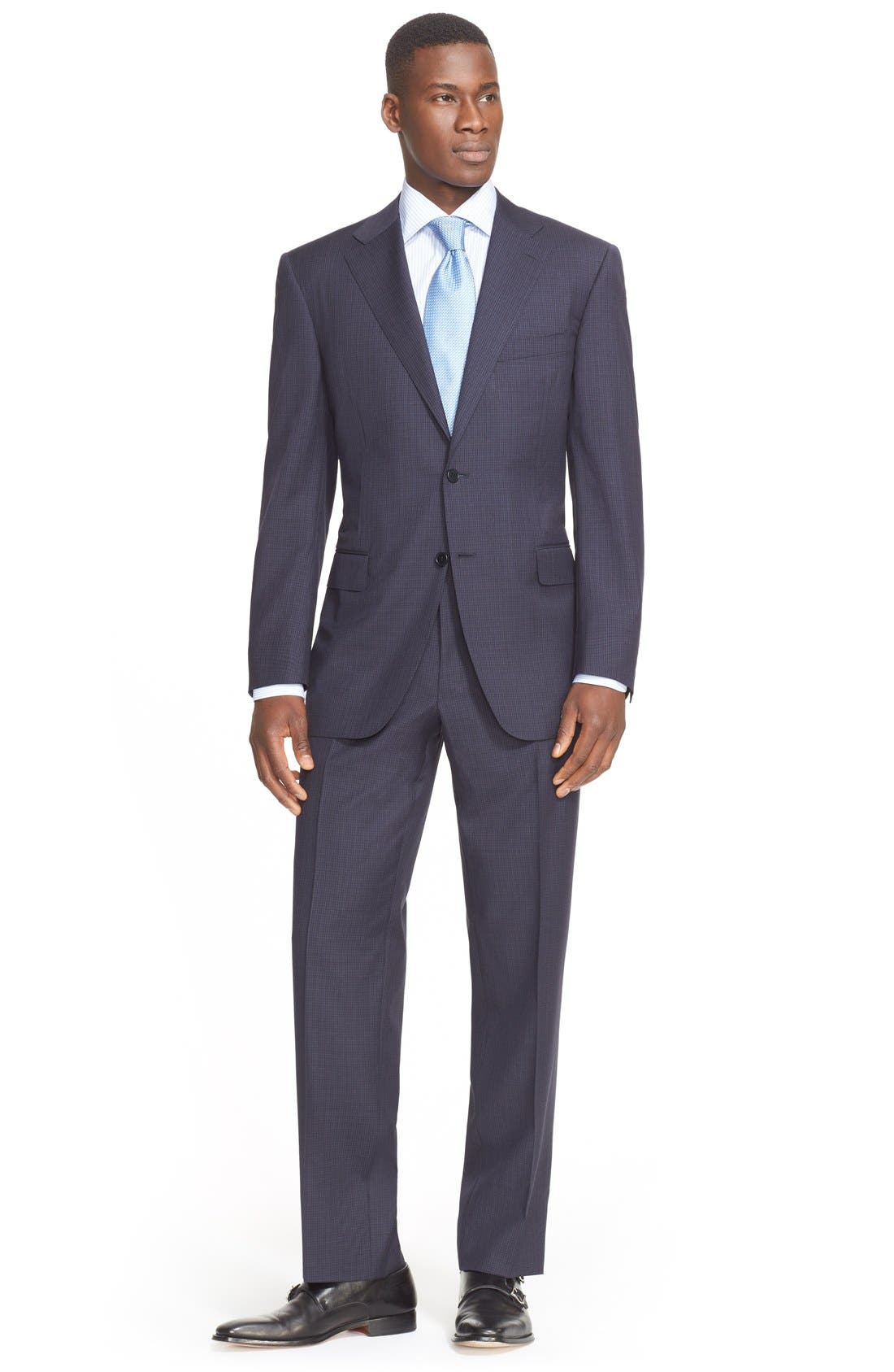 Canali Classic Fit Check Wool Suit Nordstrom