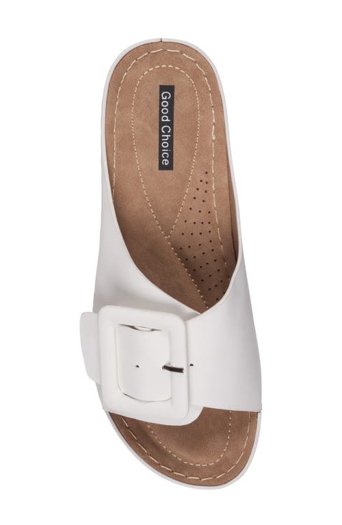 Good Choice New York Hamden Platform Slide Sandal In White