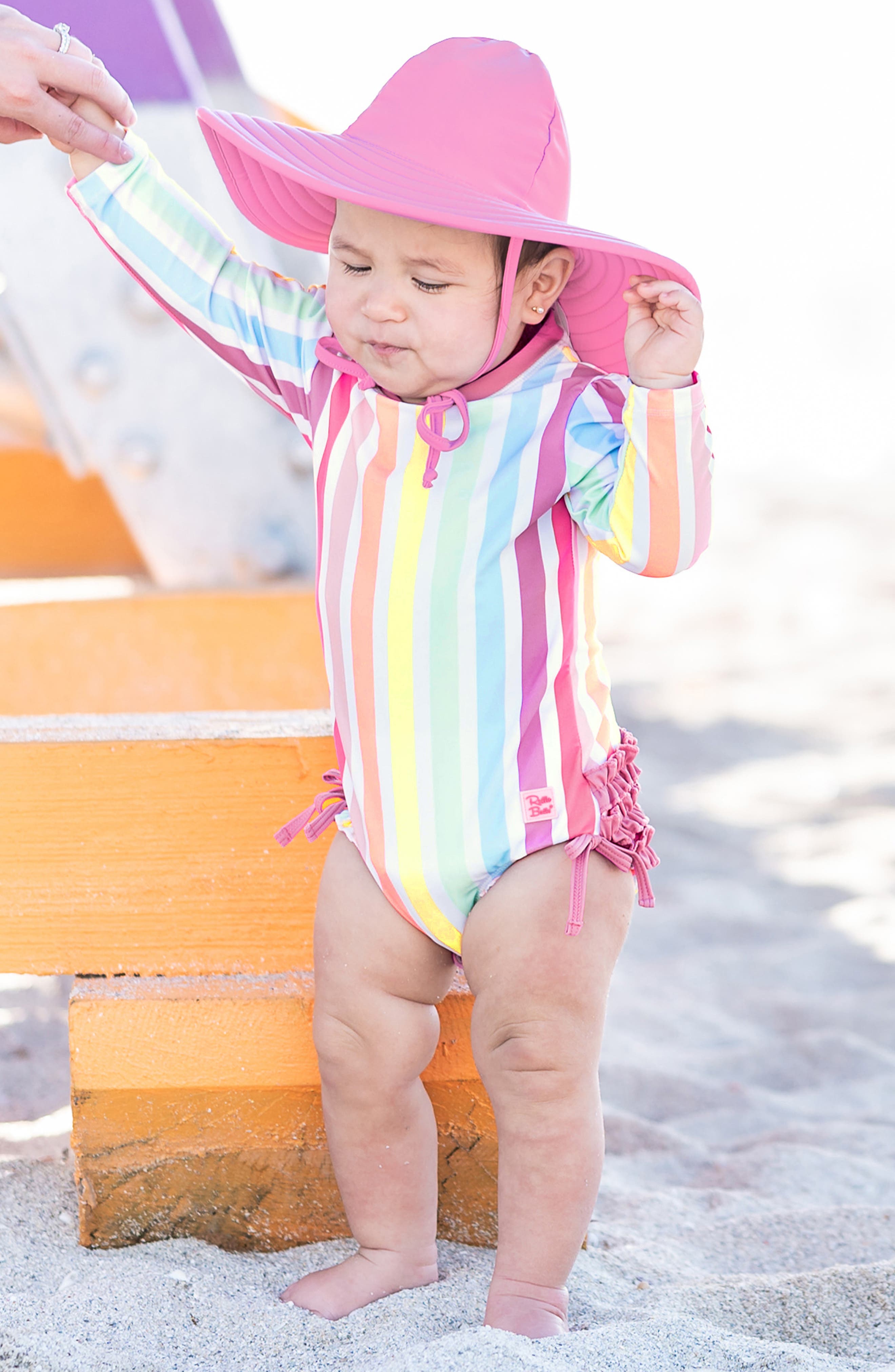 One-Piece Rashguard Swimsuit \u0026 Hat Set 