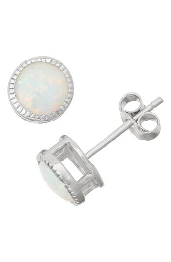 Fuzion Creations Bezel Set Stud Earrings In Silver