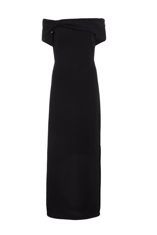 Shop Quiz Bardot Maxi Dress In Black