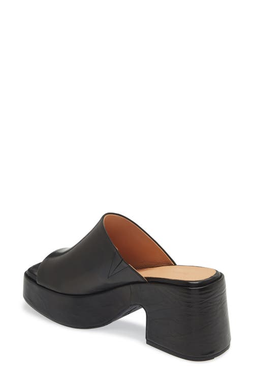 Chocolat Blu Huda Square Toe Sandal In Black Leather