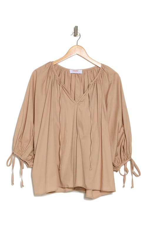 RENEE C RENEE C THREE-QUARTER SLEEVE POPLIN TOP 