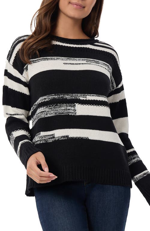 Shop Jones New York Colorblock Crewneck Sweater In Jones Black/jones White