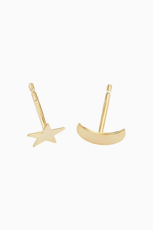 Oradina 14k Yellow Gold Night Sky Studs In Yellow Gold