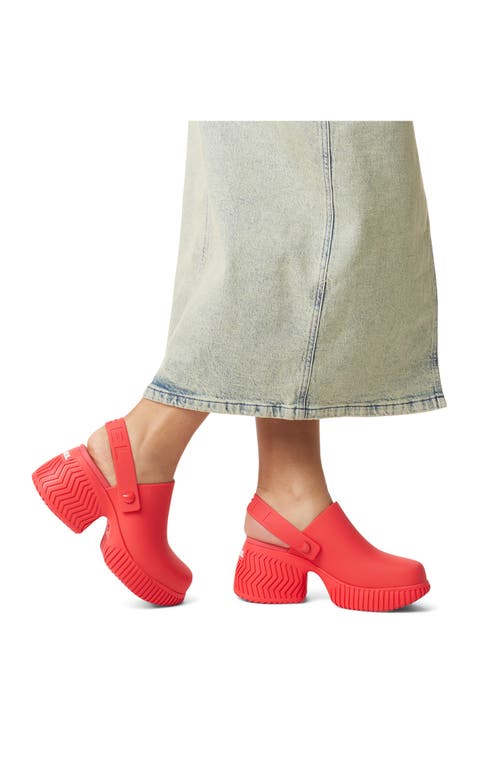 Sorel Ona Streetworks Slingback Platform Clog In Red Glo/sea Salt