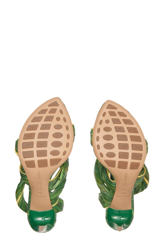 Shop Bottega Veneta Leaf Ankle Strap Sandal In Raintree-seagrass