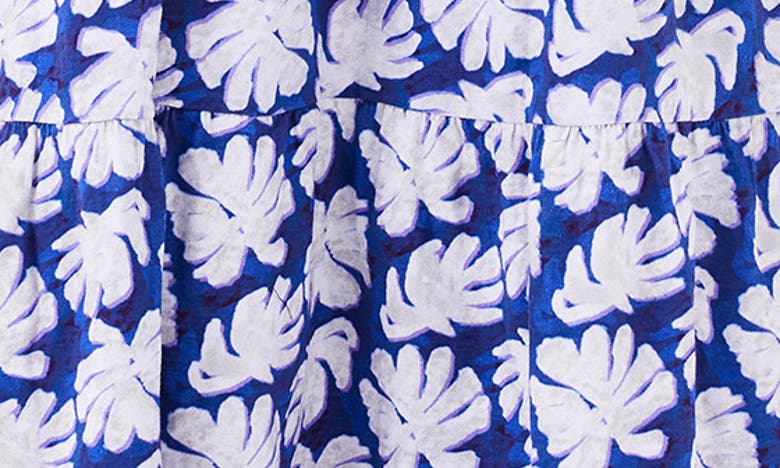 Shop Nzt By Nic+zoe Shadow Palm One-shoulder Midi Dress In Blue Multi