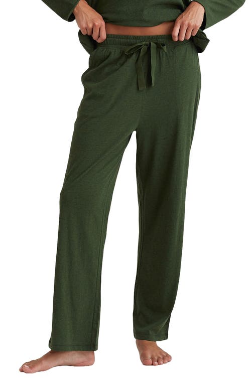 Shop Papinelle Jada Organic Cotton Pajama Pants In Forest Green