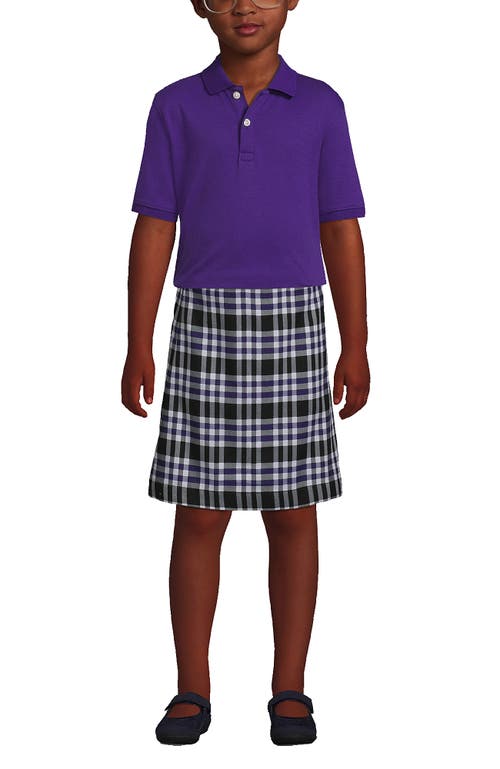 Lands' End School Uniform Kids Short Sleeve Interlock Polo Shirt In Deep Purple