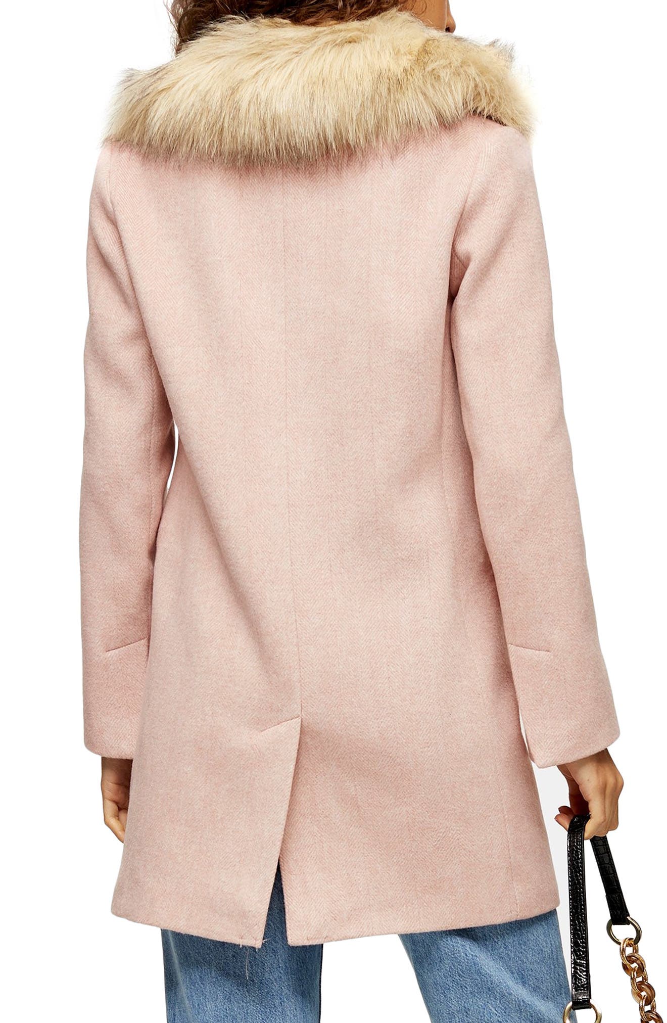 topshop fur trim coat