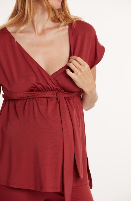 Shop Cache Coeur Origin Maternity/nursing Pajama Top In Terracota