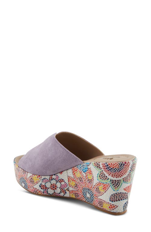 Spring Step Laylani Wedge Slide Sandal In Lavender Suede