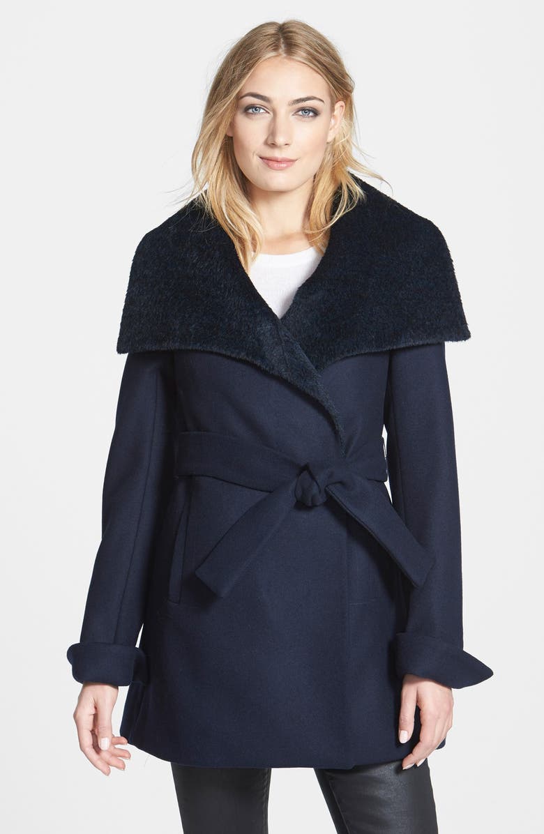 Trina Turk 'New Jane' Wool & Alpaca Blend Trim Wrap Coat | Nordstrom