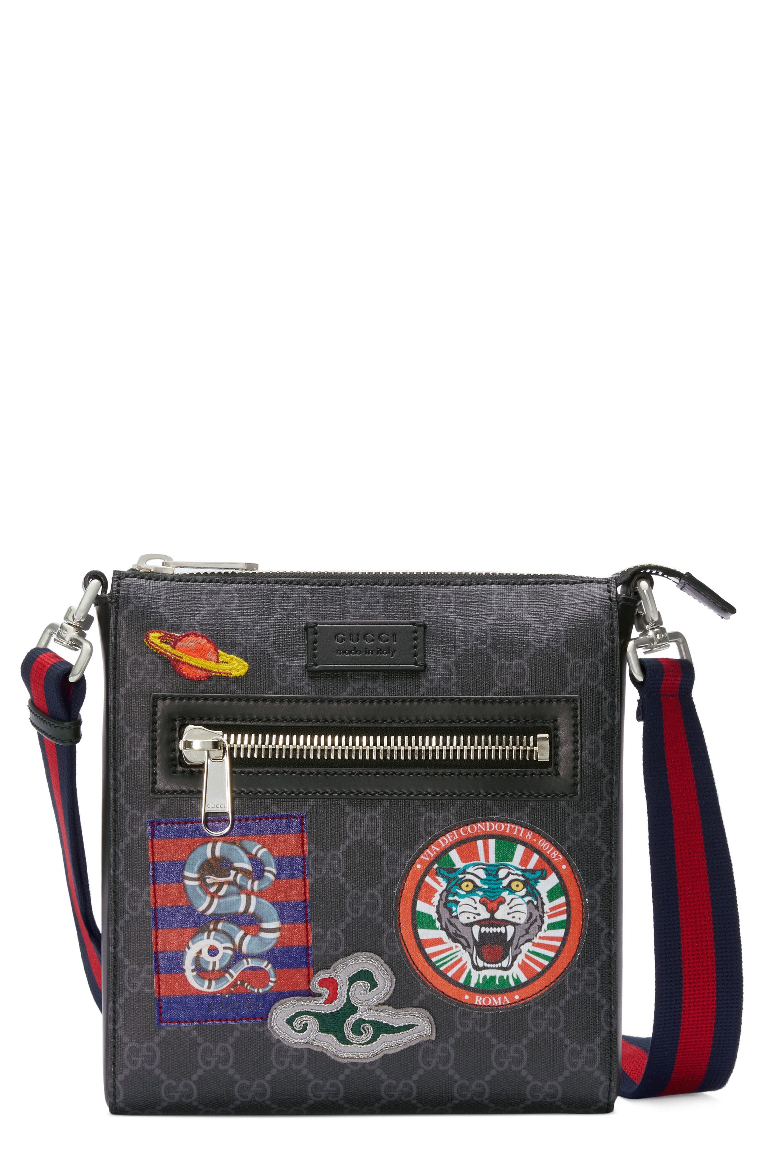 gucci patch messenger bag