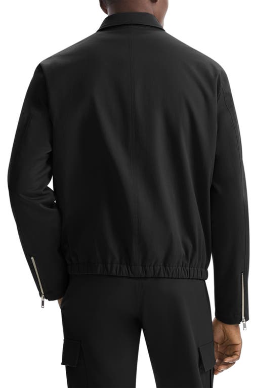 Theory Cotton Twill Zip Cuff Bomber Jacket In Black