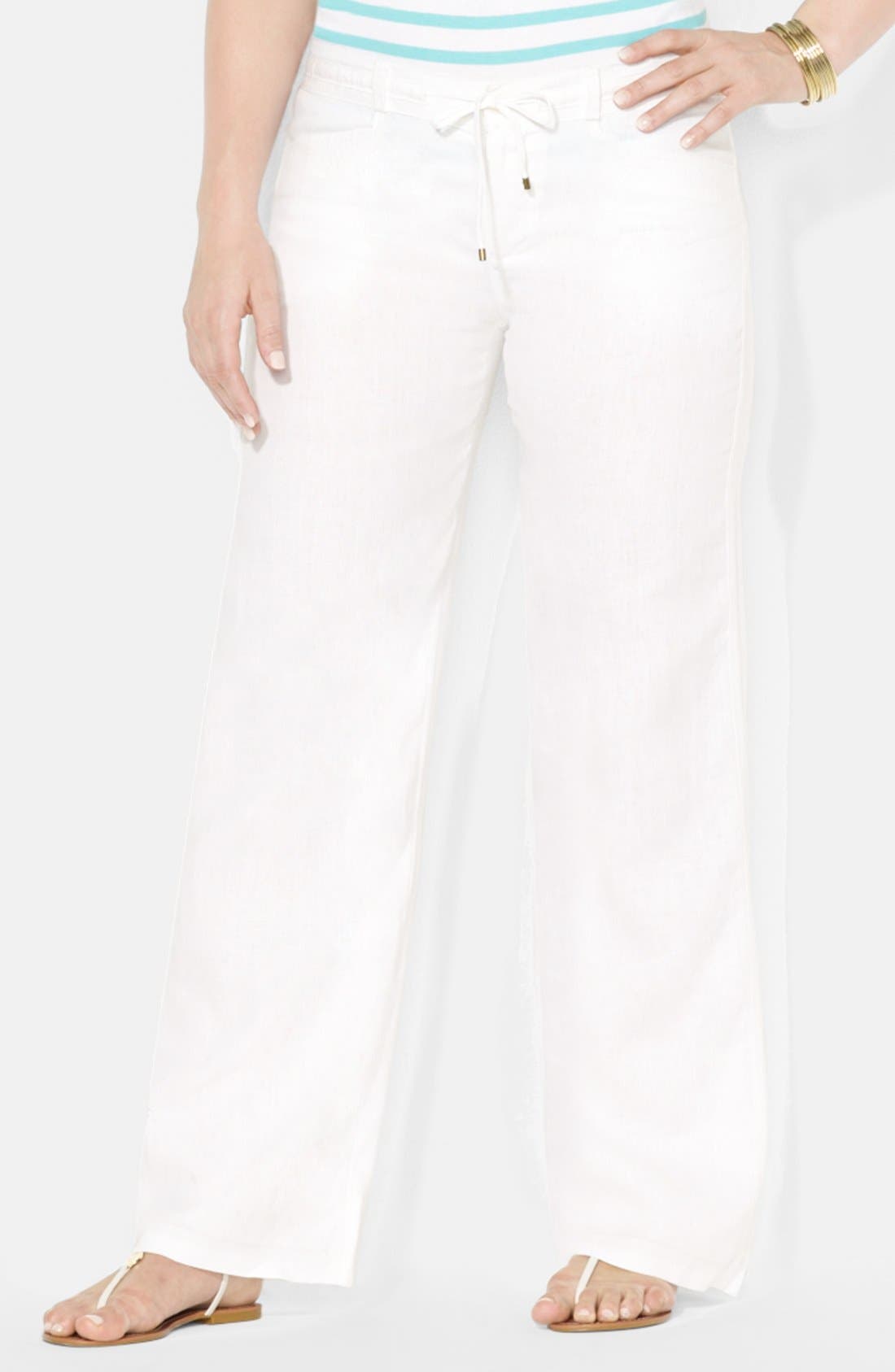 ralph lauren wide leg linen pants