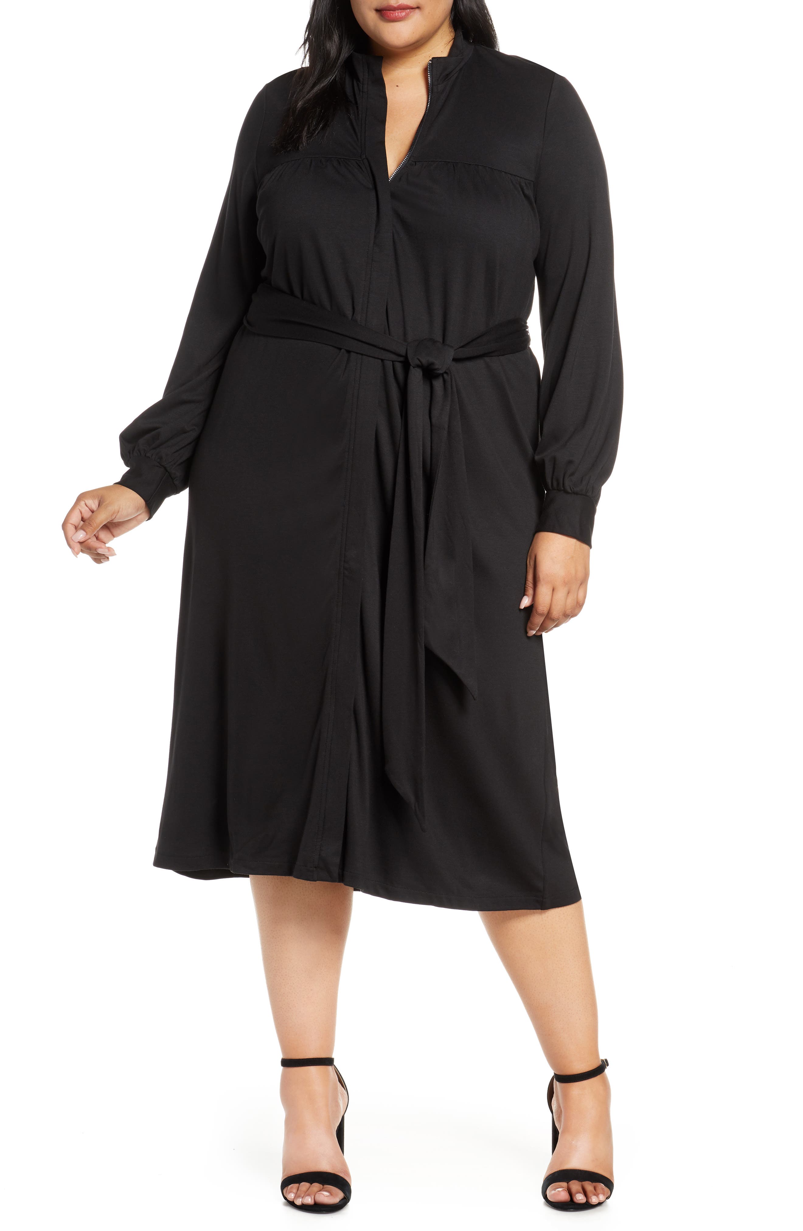 plus size midi shirt dress