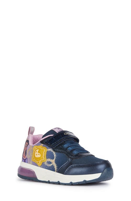Geox Kids' X Disney Space Club Water Resistant Light-up Sneaker In Blue