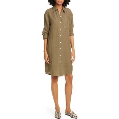 Jenni Kayne Long Sleeve Linen Shirtdress, Green