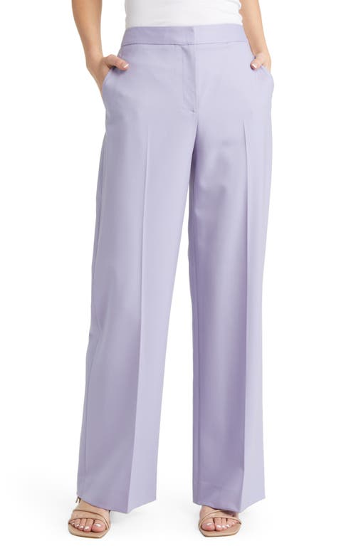 ARGENT Stretch Wool Wide Leg Trousers in Lilac