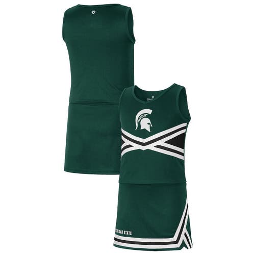 Girls Youth Colosseum Green Michigan State Spartans Carousel Cheerleader Set