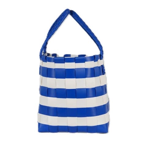 Handed By Paris Spirit Recycled Tote Bags In Cobalt Blue/white