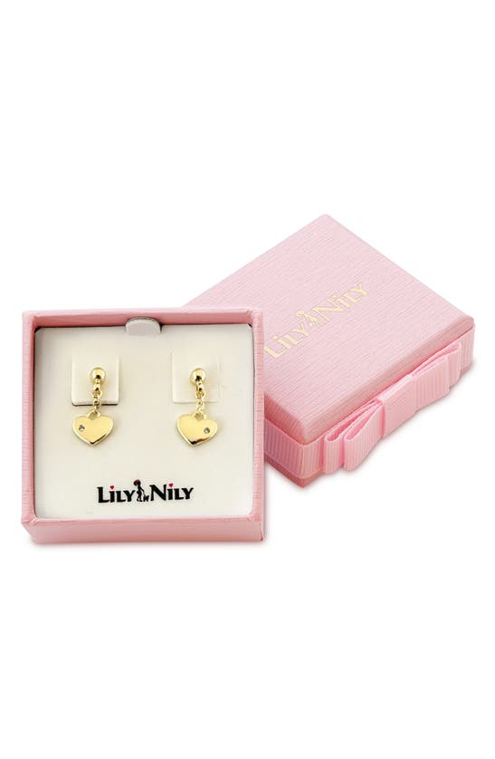 Shop Lily Nily Kids' Heart Drop Earrings In Gold