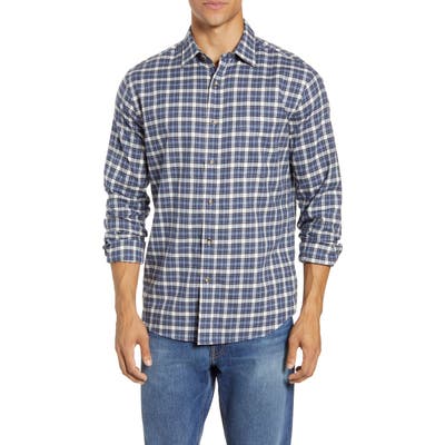 Faherty Everyday Regular Fit Plaid Button-Up Shirt, Ivory