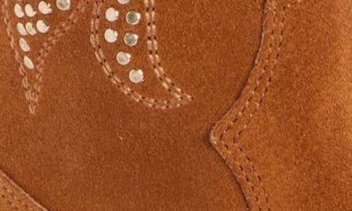 Shop Isabel Marant Duerto Studded Western Boot In Cognac/gold