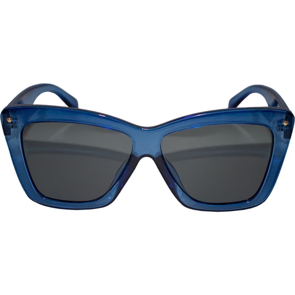 Fifth & Ninth Willow 57mm Polarized Cat Eye Sunglasses In Blue