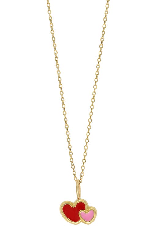 Bony Levy Blg 14k Gold Heart Duo Pendant Necklace In 14k Yellow Gold
