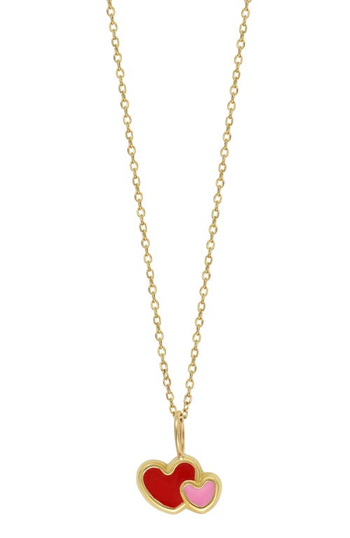 Shop Bony Levy Blg 14k Gold Heart Duo Pendant Necklace In 14k Yellow Gold