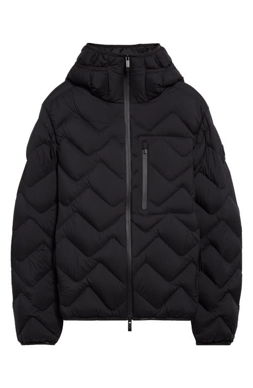 Moncler Steliere Wavy Quilted Down Jacket Black at Nordstrom,