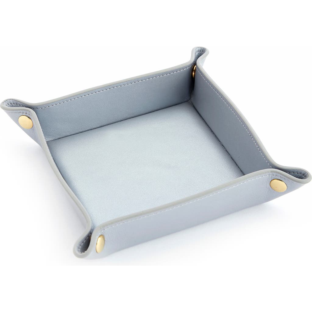 Royce New York Catchall Leather Valet Tray In Gray