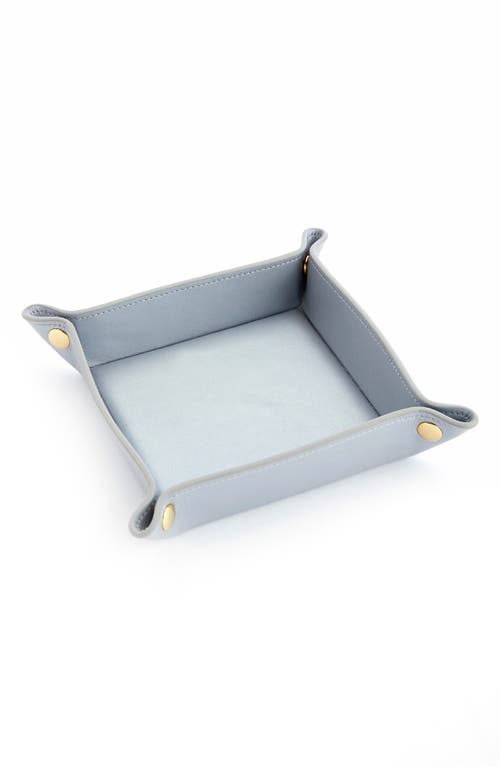 Personalized Catchall Leather Valet Tray in Silver- Silver Foil
