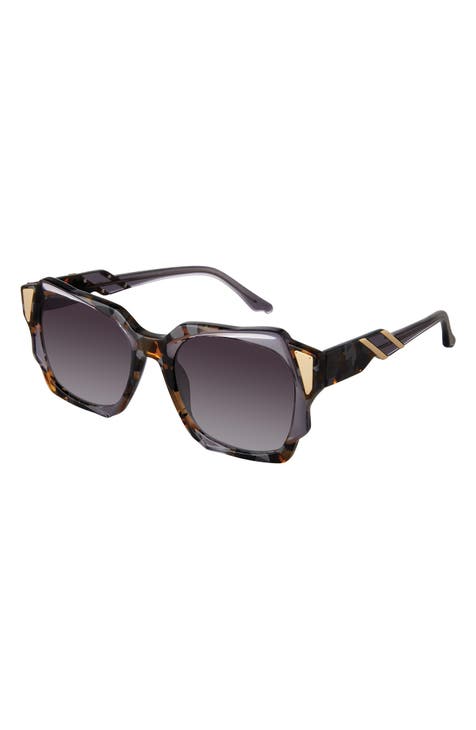 Fortune 55mm Rectangular Sunglasses