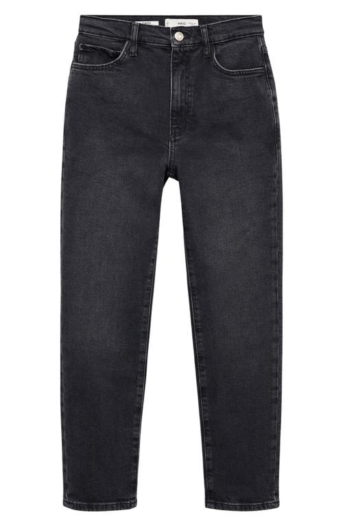 Shop Mango Claudia Waxed Crop Slim Fit Jeans In Black Denim