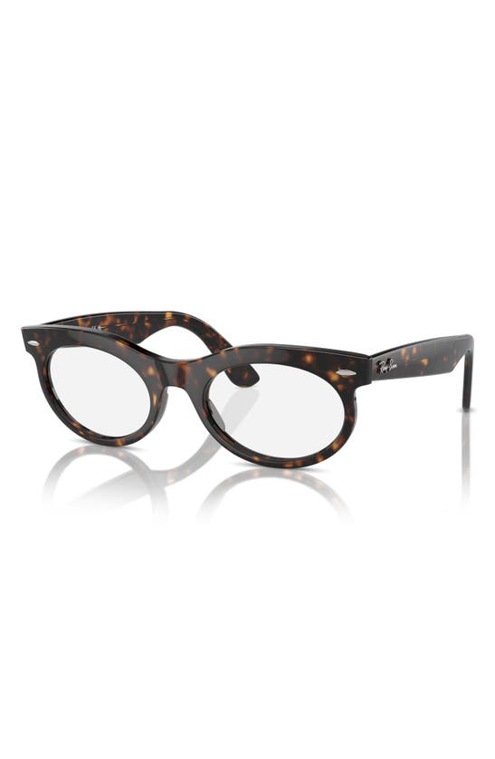 Ray Ban Wayfarer 53mm Polarized Oval Sunglasses In Havana
