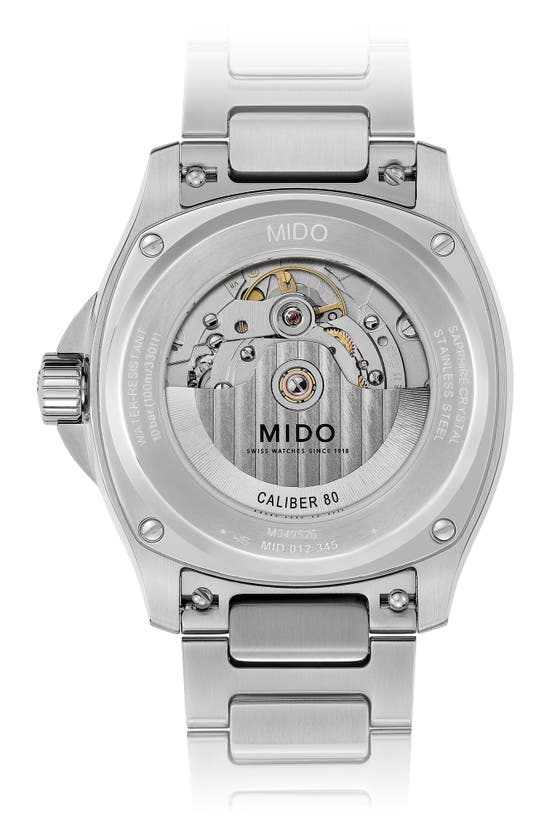 Mido Men's Swiss Automatic Multifort Stainless Steel Bracelet Watch 41mm In Green