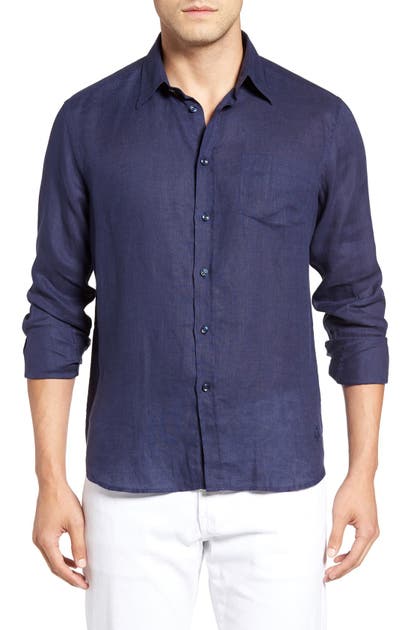 VILEBREQUIN CAROUBIE SLIM FIT LINEN SHIRT,CRSP601P